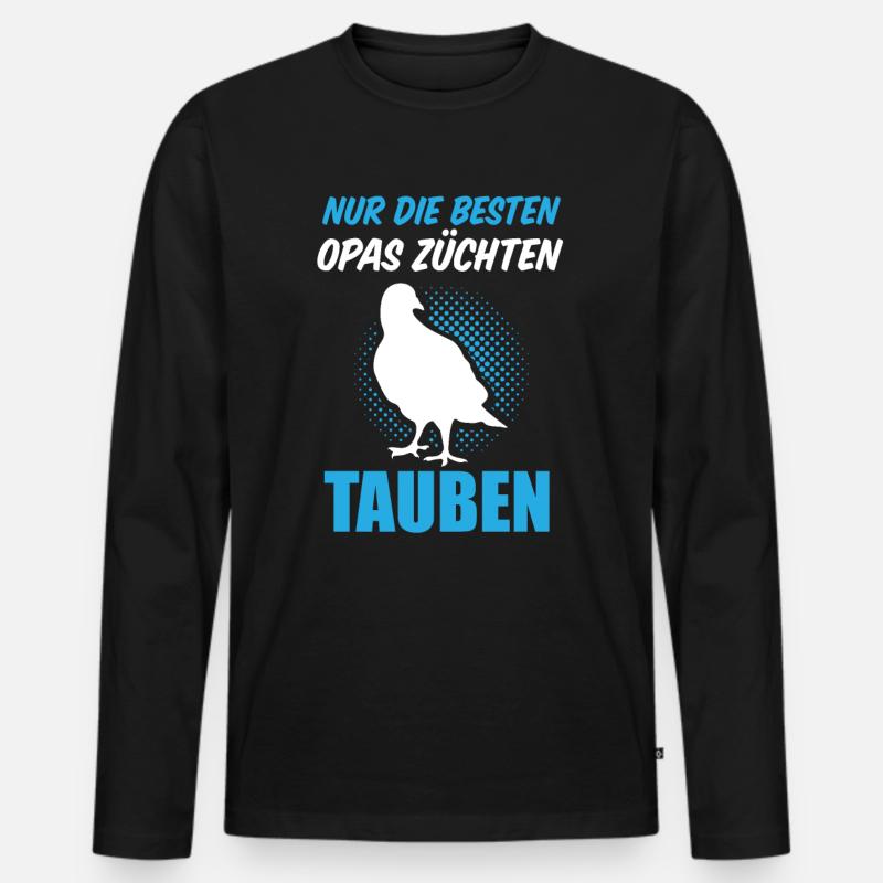 Opa Taubenzüchter Brieftauben Taube - Männer Premium Bio Langarmshirt - Schwarz