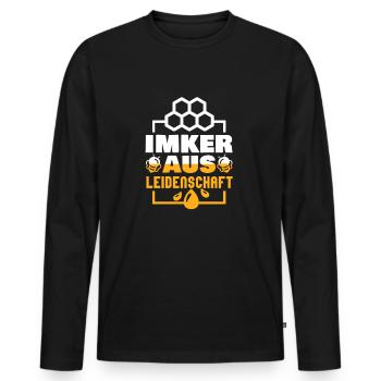 Beekeeper out of Passion - Men's Premium Organic Long Sleeve Shirt - black - Front - Nico (187cm)