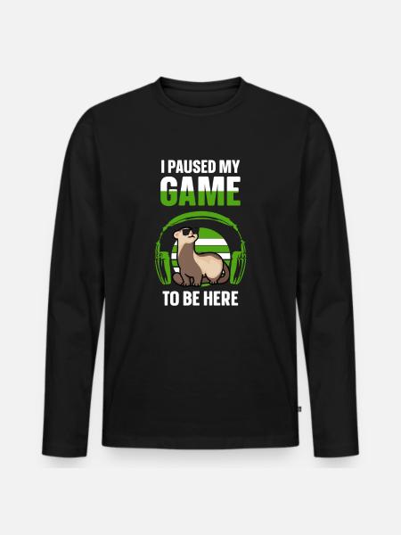 Furet Gaming J’ai mis mon jeu en pause - T-shirt manches longues Premium bio Homme - noir