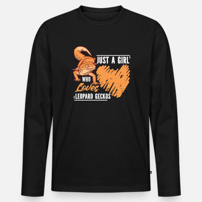 Leopard Gecko - Männer Premium Bio Langarmshirt - Schwarz