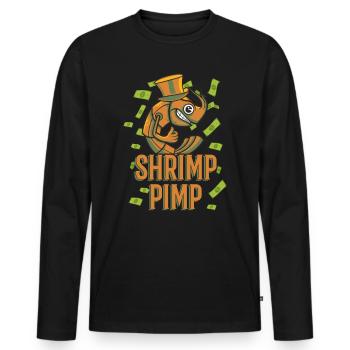 Fish Tank Aquarium Shrimp Pimp - T-shirt manches longues Premium bio Homme - noir - Devant - Nico (187cm)