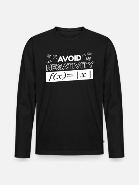 Mathematik Avoid Negativity Math Equation - Männer Premium Bio Langarmshirt - Schwarz