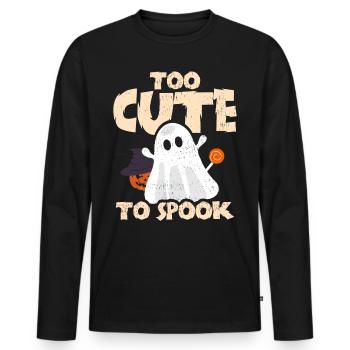 Halloween trop mignon pour effrayer - T-shirt manches longues Premium bio Homme - noir - Devant - Nico (187cm)