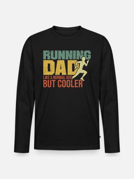 Marathon Running Running Dad - Men's Premium Organic Long Sleeve Shirt - black