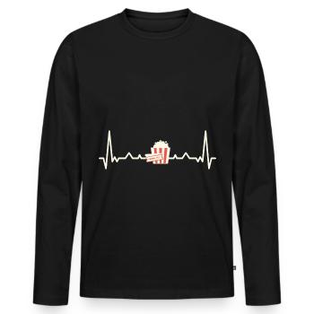 Cinéma Heartbeat / Cinéma Heartbeat - T-shirt manches longues Premium bio Homme - noir - Devant - Nico (187cm)