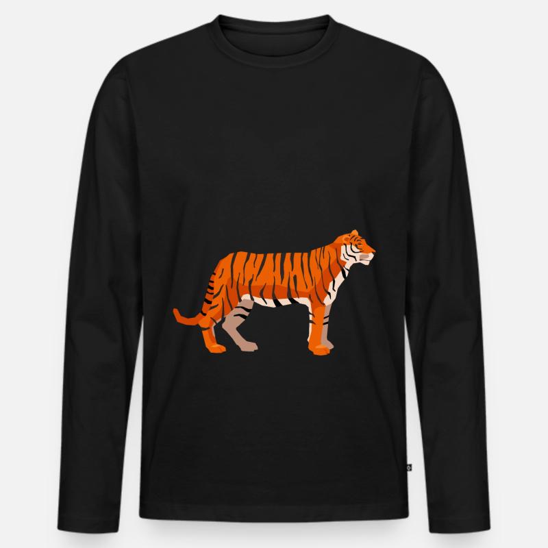 Tiger - Männer Premium Bio Langarmshirt - Schwarz
