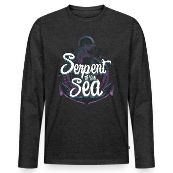 sea serpent - Men's Premium Organic Long Sleeve Shirt - heather anthracite - Front - Nico (187cm)