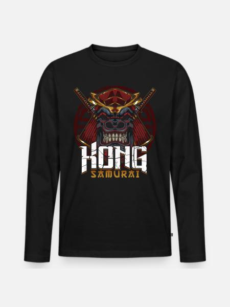Samurai Kong Gorilla - Men's Premium Organic Long Sleeve Shirt - black