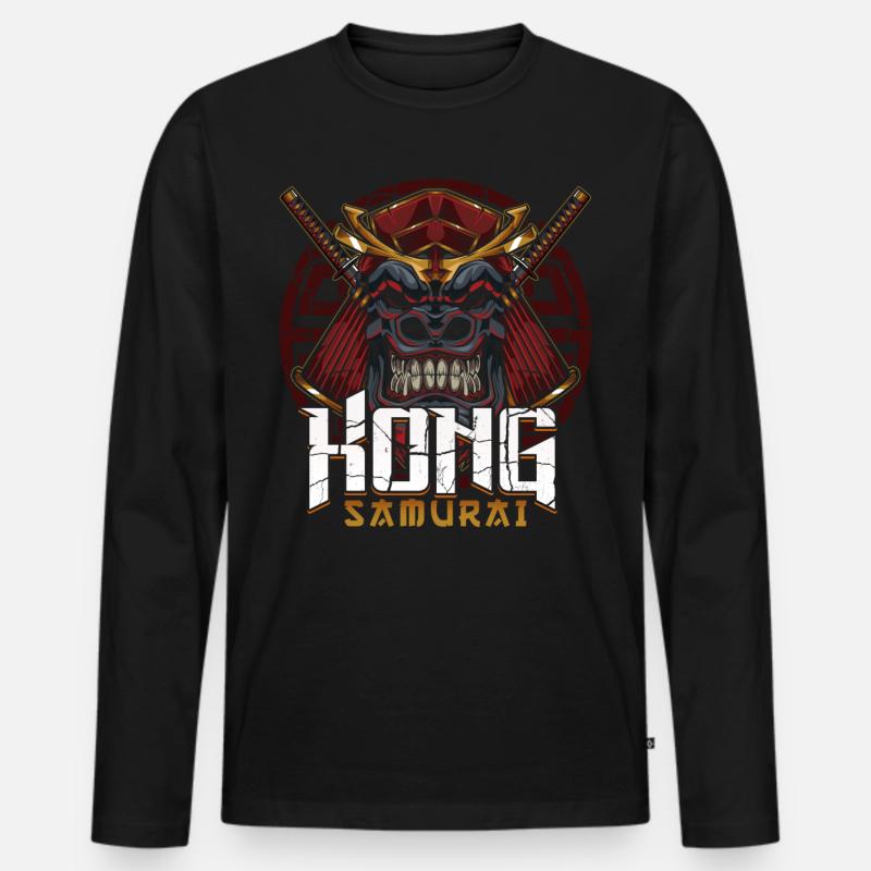 Samurai Kong Gorilla - Men's Premium Organic Long Sleeve Shirt - black