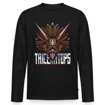 Triceratops - Men's Premium Organic Long Sleeve Shirt - black - Front - Nico (187cm)