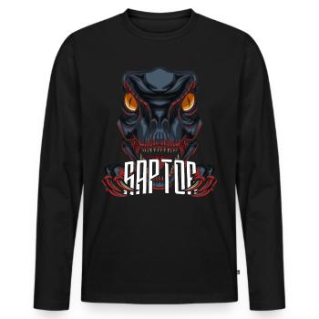 Dinosaur Dino Raptor - Men's Premium Organic Long Sleeve Shirt - black - Front - Nico (187cm)