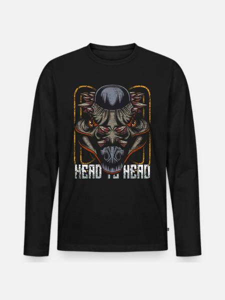 Pachycephalosaurus - Men's Premium Organic Long Sleeve Shirt - black