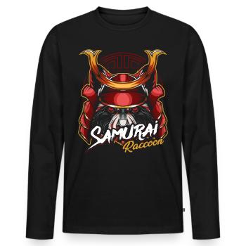 samouraï - T-shirt manches longues Premium bio Homme - noir - Devant - Nico (187cm)