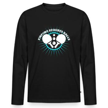 Ping-pong pun - Men's Premium Organic Long Sleeve Shirt - black - Front - Nico (187cm)