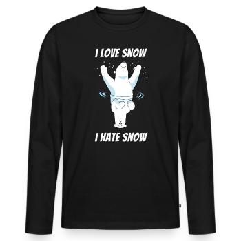 Bipolar Polar Bear Bipolar Bear Arctic Depressive - Men's Premium Organic Long Sleeve Shirt - black - Front - Nico (187cm)