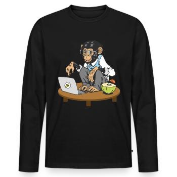 Progammers Monkey Code Monkey Coding Monkeys - Men's Premium Organic Long Sleeve Shirt - black - Front - Nico (187cm)