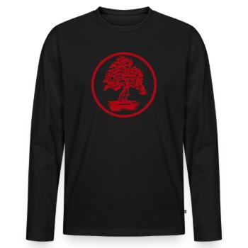 Bonsai Baum Rot Japanische Kunst Gartenkunst - Männer Premium Bio Langarmshirt - Schwarz - Vorne - Nico (187cm)