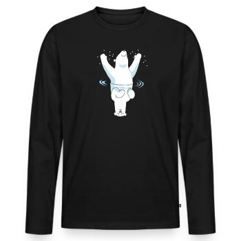 Ours polaire ours polaire heureux arctique malheureux - T-shirt manches longues Premium bio Homme - noir - Devant - Nico (187cm)