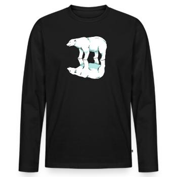 Eisbär Bipolar Bär Glücklich Unglücklich Arktis - Männer Premium Bio Langarmshirt - Schwarz - Vorne - Nico (187cm)