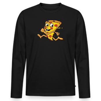 Pizza Love Pizza Pie Pizzeria Salami Fromage - T-shirt manches longues Premium bio Homme - noir - Devant - Nico (187cm)