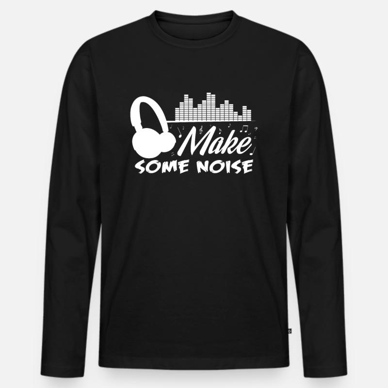 Musik - Männer Premium Bio Langarmshirt - Schwarz