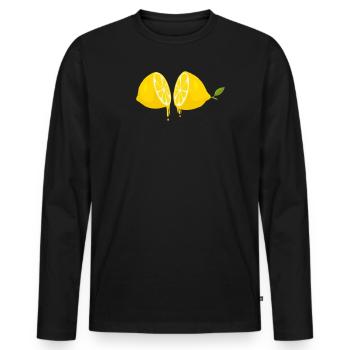 Lemon Lemonade Lemon Refreshment Drink - Men's Premium Organic Long Sleeve Shirt - black - Front - Nico (187cm)