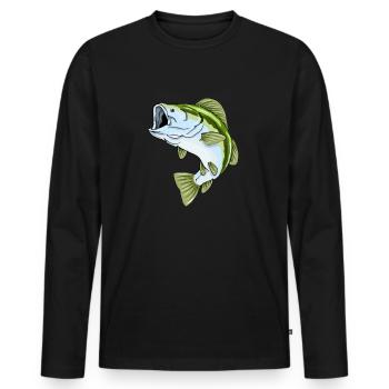Fishing fish fishing fishing sport fisherman - Men's Premium Organic Long Sleeve Shirt - black - Front - Nico (187cm)