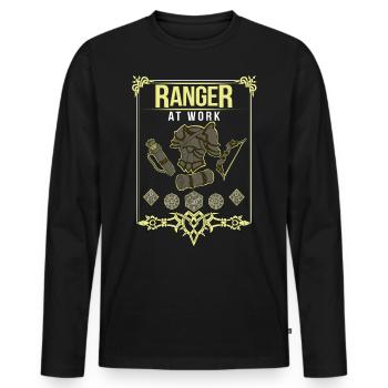 Roleplay Ranger Dice Roleplay Ranger - Men's Premium Organic Long Sleeve Shirt - black - Front - Nico (187cm)
