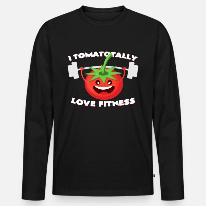 Tomate - Männer Premium Bio Langarmshirt - Schwarz