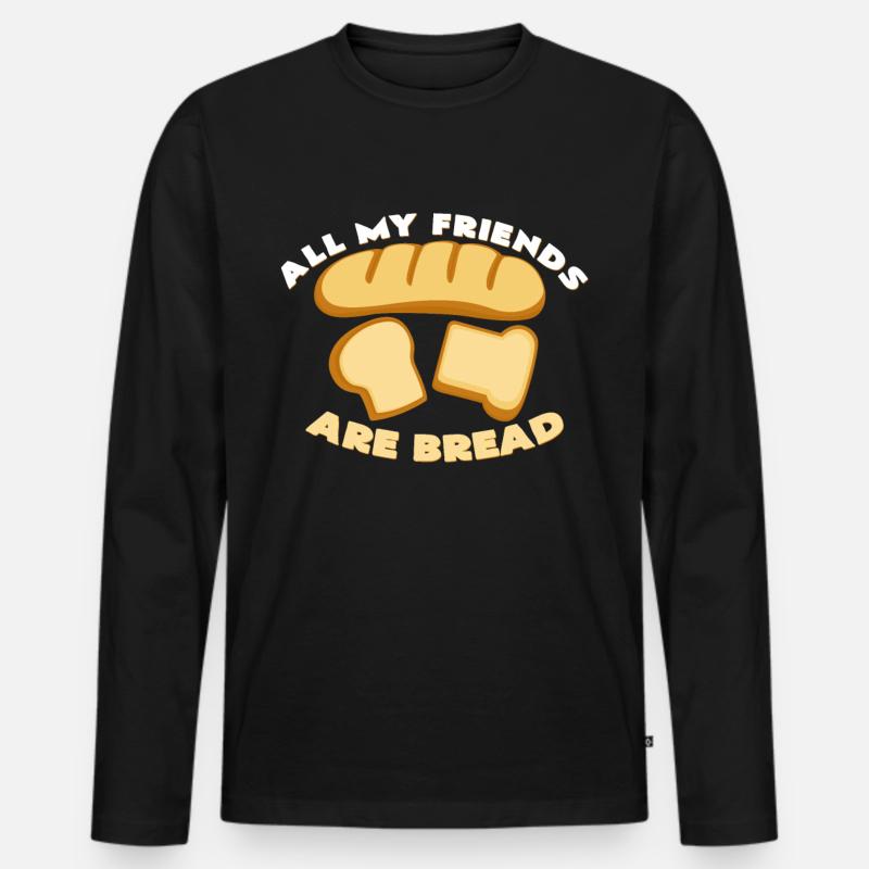Brot - Männer Premium Bio Langarmshirt - Schwarz