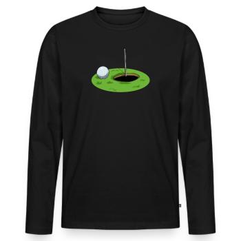 Golf golfeur balle de golf cadeau de balayage - T-shirt manches longues Premium bio Homme - noir - Devant - Nico (187cm)