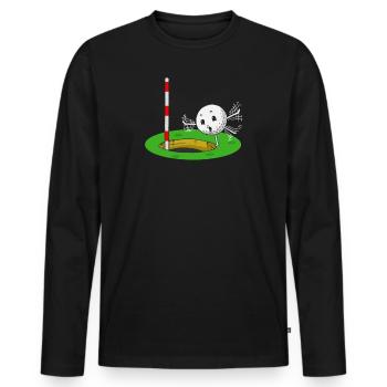 Golf golfeur balle de golf cadeau de balayage - T-shirt manches longues Premium bio Homme - noir - Devant - Nico (187cm)