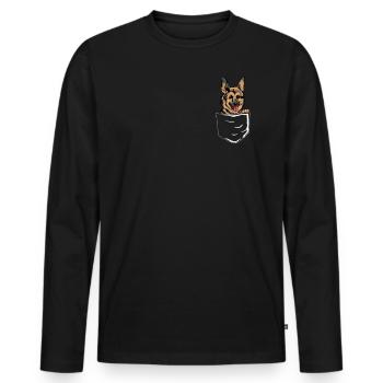Berger allemand en cadeau d'amant de chien sac - T-shirt manches longues Premium bio Homme - noir - Devant - Nico (187cm)