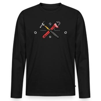 Craftsman repair screwdriver tools hobbyist - Men's Premium Organic Long Sleeve Shirt - black - Front - Nico (187cm)