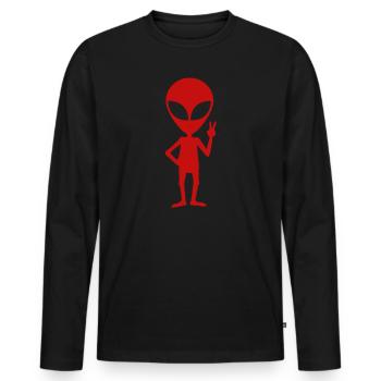 Cadeau de vaisseau spatial extraterrestre UFO - T-shirt manches longues Premium bio Homme - noir - Devant - Nico (187cm)