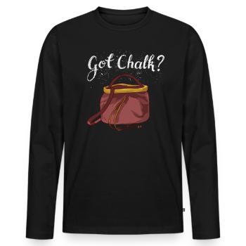 Bouldern Chalk Klettern Magnesia Geschenk - Männer Premium Bio Langarmshirt - Schwarz - Vorne - Nico (187cm)