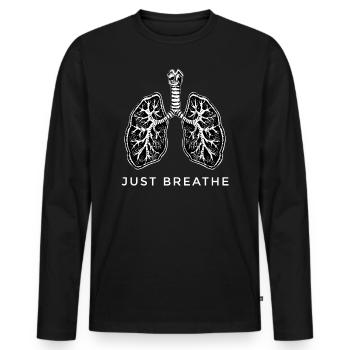 Cadeau de respiration de respiration d'anatomie de poumon - T-shirt manches longues Premium bio Homme - noir - Devant - Nico (187cm)