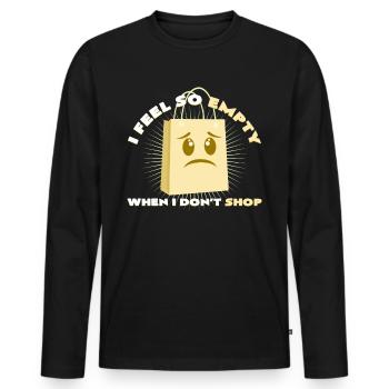 Shopping - Men's Premium Organic Long Sleeve Shirt - black - Front - Nico (187cm)
