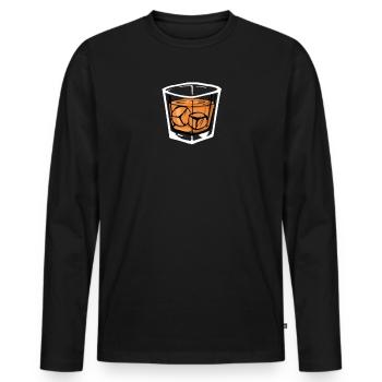 Verre Whisky Distillation Alcool Distillation Cadeau - T-shirt manches longues Premium bio Homme - noir - Devant - Nico (187cm)