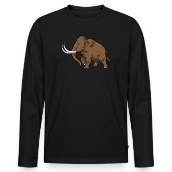 Mammoth ice age elephant woolly mammoth gift - Men's Premium Organic Long Sleeve Shirt - black - Front - Nico (187cm)