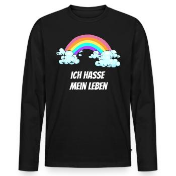 Je déteste ma vie cadeau négatif déprimé - T-shirt manches longues Premium bio Homme - noir - Devant - Nico (187cm)