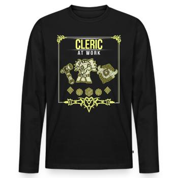 Rollenspiel Kleriker Würfel Roleplay Geschenk - Männer Premium Bio Langarmshirt - Schwarz - Vorne - Nico (187cm)