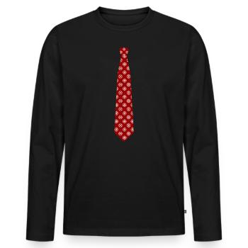 Noël cravates T-shirt Ugly Christmas modèle - T-shirt manches longues Premium bio Homme - noir - Devant - Nico (187cm)