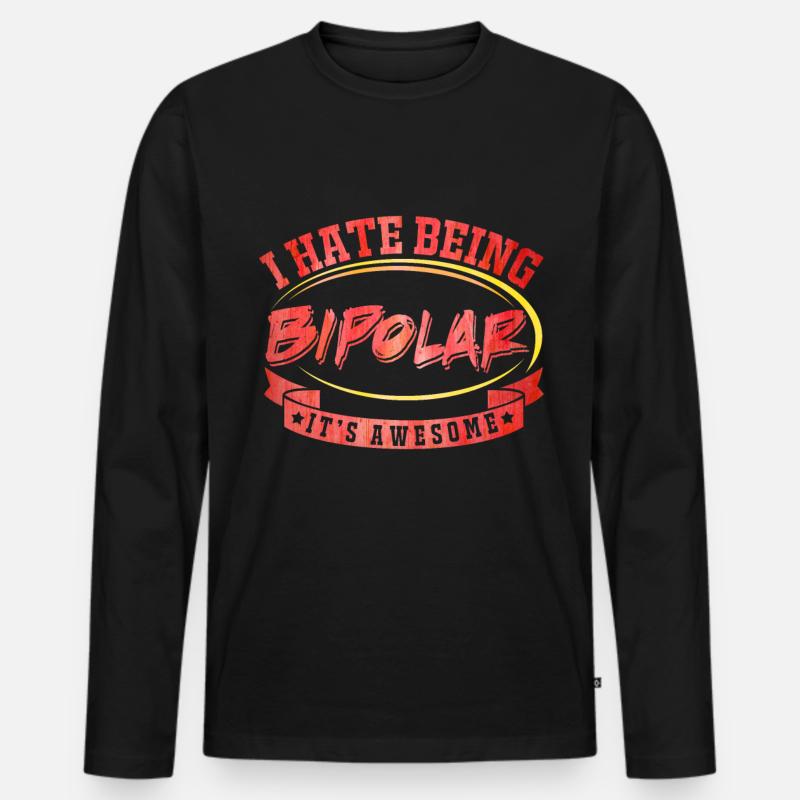 Bipolar - Männer Premium Bio Langarmshirt - Schwarz