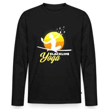 slackline - T-shirt manches longues Premium bio Homme - noir - Devant - Nico (187cm)