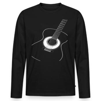 Acoustic guitar - Men's Premium Organic Long Sleeve Shirt - black - Front - Nico (187cm)