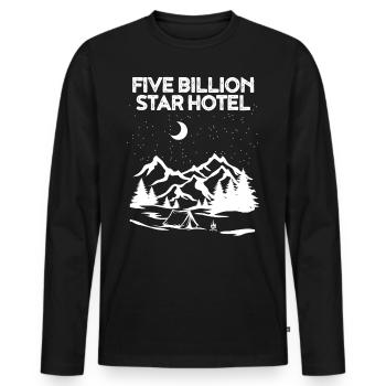 Cadeau camping camping cinq étoiles étoiles - T-shirt manches longues Premium bio Homme - noir - Devant - Nico (187cm)