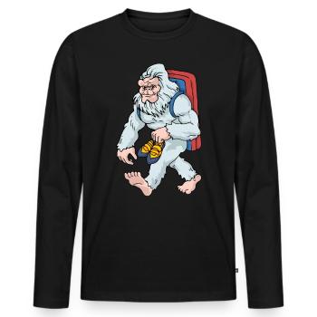Bouldern Monstre Escalade Boulderer Drôle - T-shirt manches longues Premium bio Homme - noir - Devant - Nico (187cm)