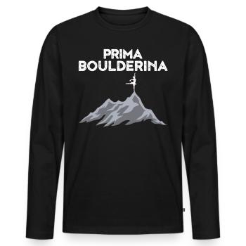 Bouldering Climbing Boulderer Women Gift - Men's Premium Organic Long Sleeve Shirt - black - Front - Nico (187cm)