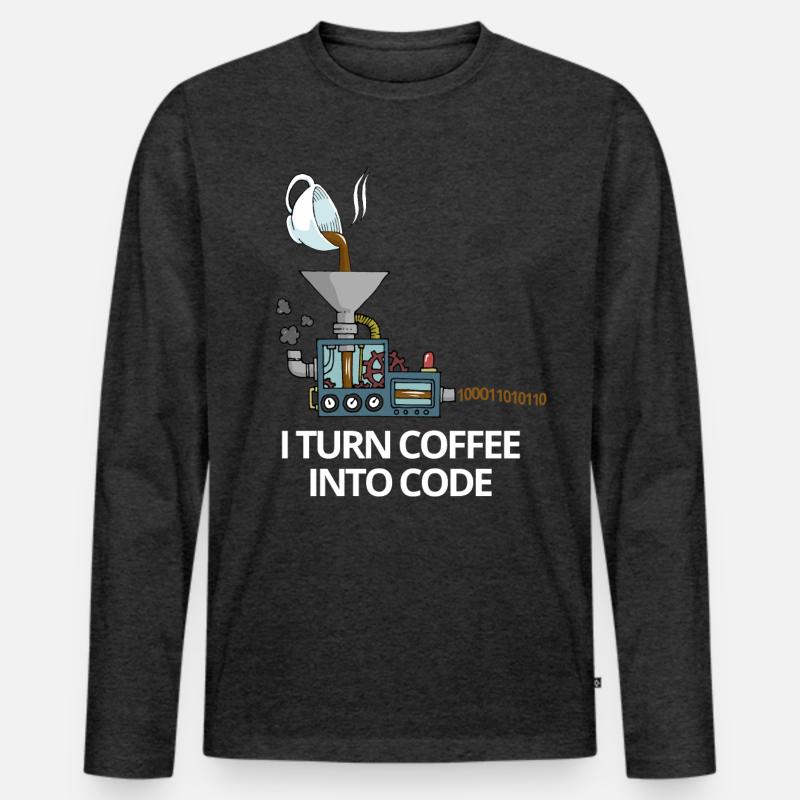 Programmer coffee in code computer science gift Men's Premium Organic Long Sleeve Shirt